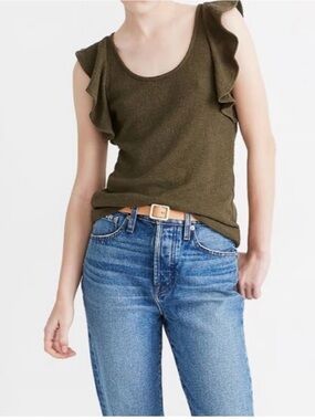 Texture & Thread Madewell Ruffle Sleeve Tank Top 2x